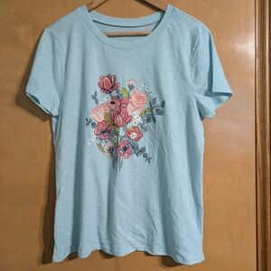 LOFT Blue Graphic Relaxed T-Shirt